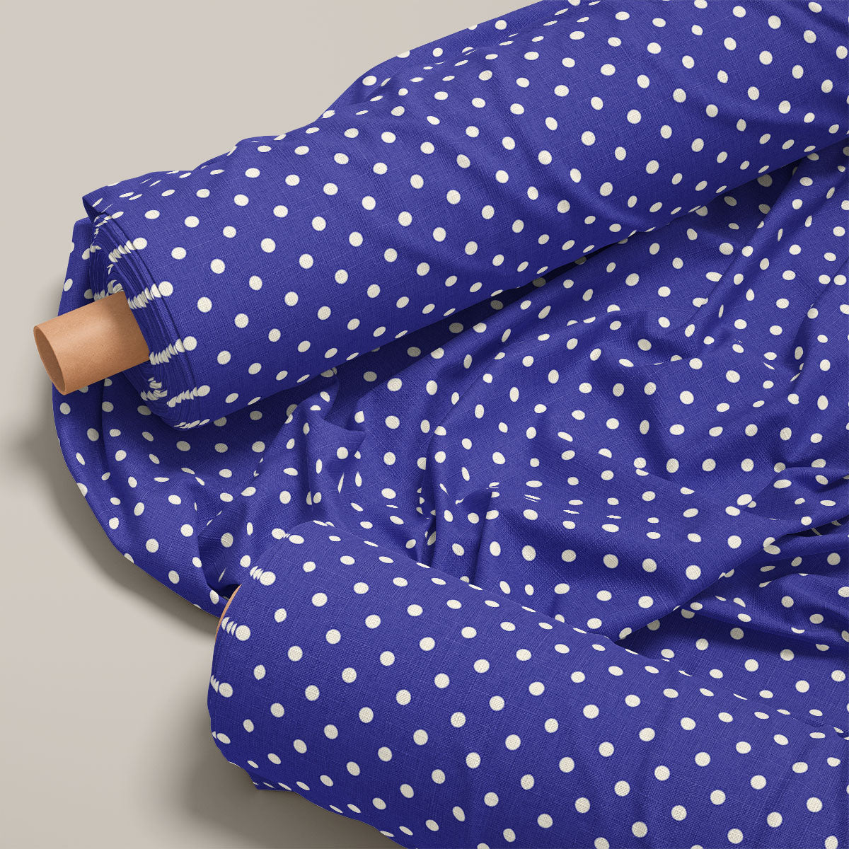 Night Blue Polka Dots Print